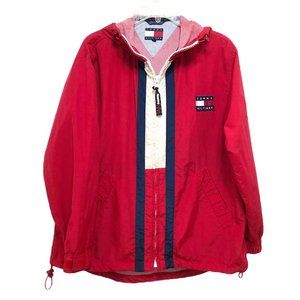 Tommy Hilfiger Vintage Windbreaker 90s Red Mens M